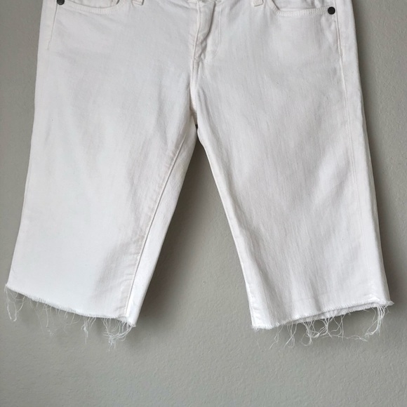 SUMMER CLOSEOUT ☀️ \Paige\• Bermuda Cutoff Shorts in Optic White - Picture 6 of 16